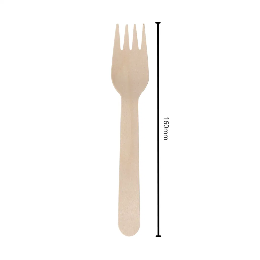 Disposable Wood Cutlery Knife Spoon Fork in Wooden Cutlery