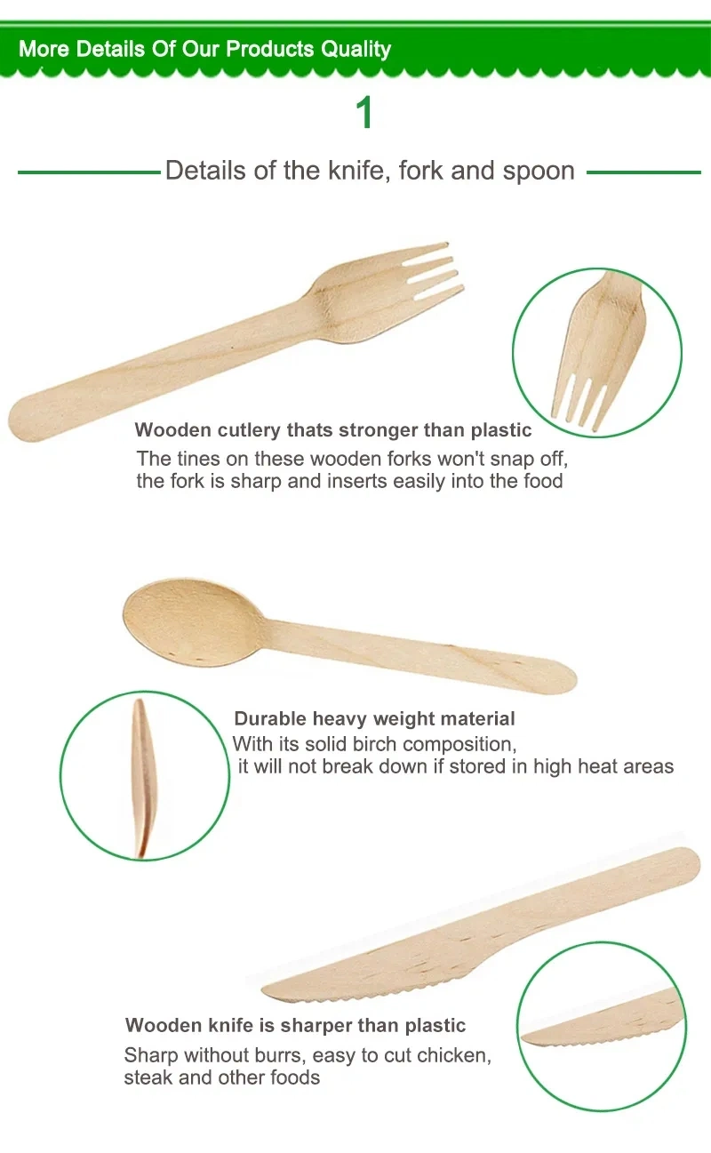 Cheap Wholesale Food Grade Hygienic Eco-Friendly Biodegradable Disposable Bamboo Wooden Spoon Fork Knife Cutlery